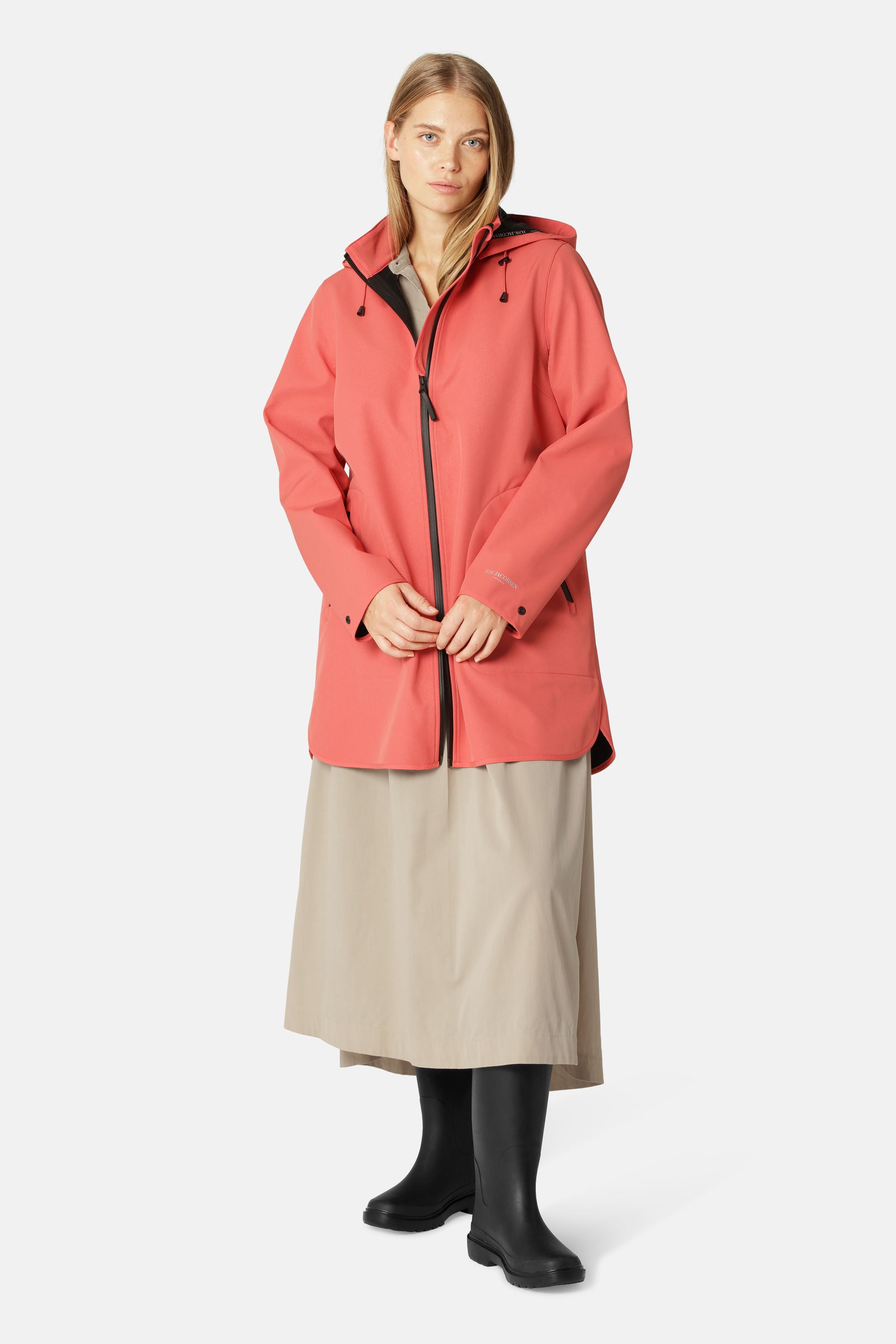 Softshell Regnjakke A-form - Spiced Coral